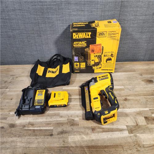 HOUSTON LOCATION - AS-IS DEWALT ATOMIC 20V MAX Lithium Ion Cordless 23 Gauge Pin Nailer Kit with 2.0Ah Battery and Charger