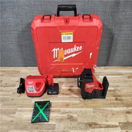 HOUSTON LOCATION - AS-IS Milwaukee 12-Volt Lithium-Ion Cordless Green 250 ft. 3-Plane Laser Level Kit