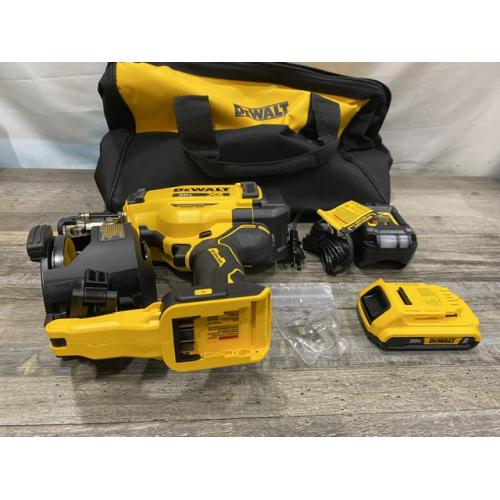 AS-IS DEWALT 20V MAX Lithium-Ion 15-Degree Electric Cordless Roofing Nailer Kit
