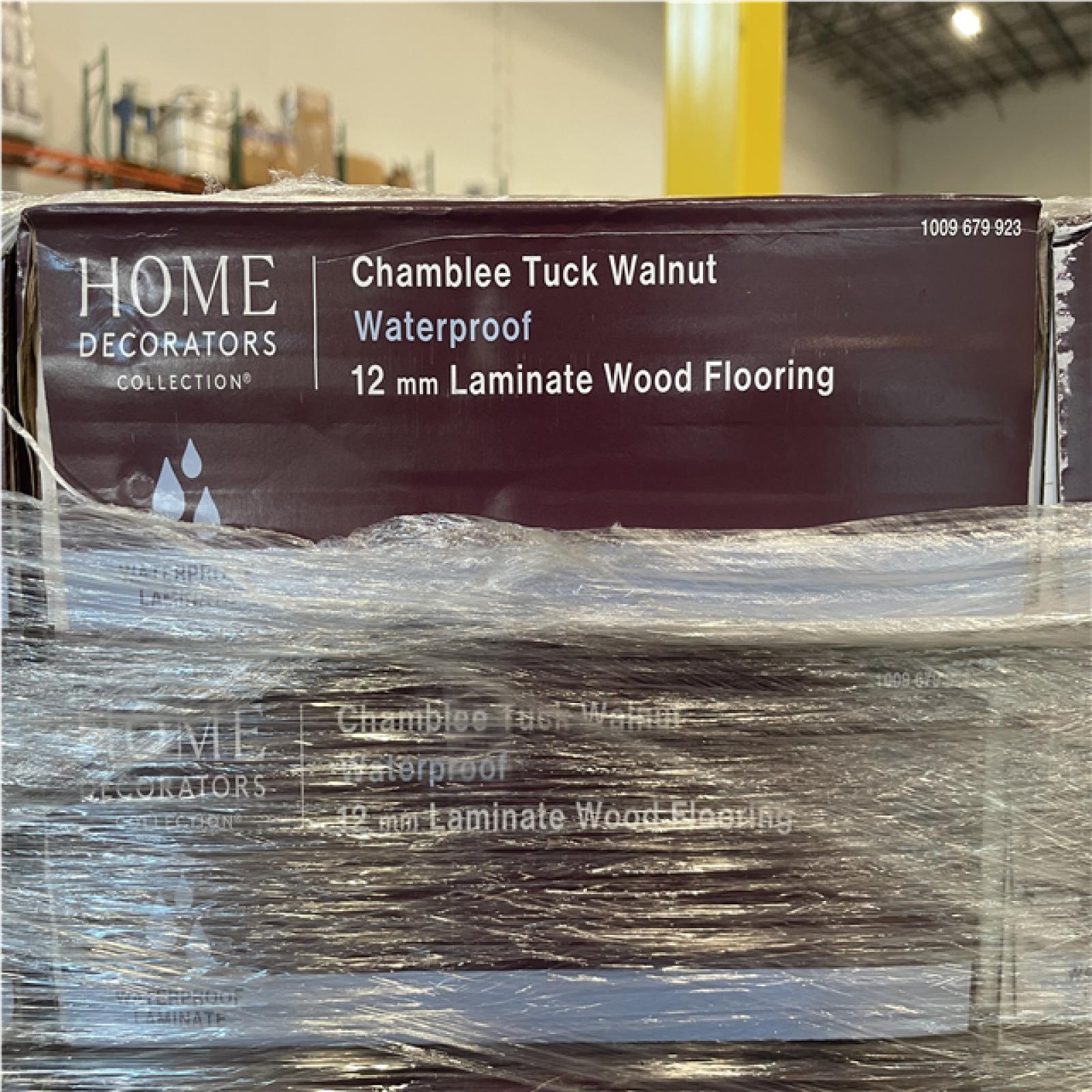 DALLAS LOCATION - Home Decorators Collection Chamblee Tuck Walnut 12 mm T x 8.03 in. W Waterproof Laminate Wood Flooring (15.9 sqft/case) PALLET-(30 CASES)