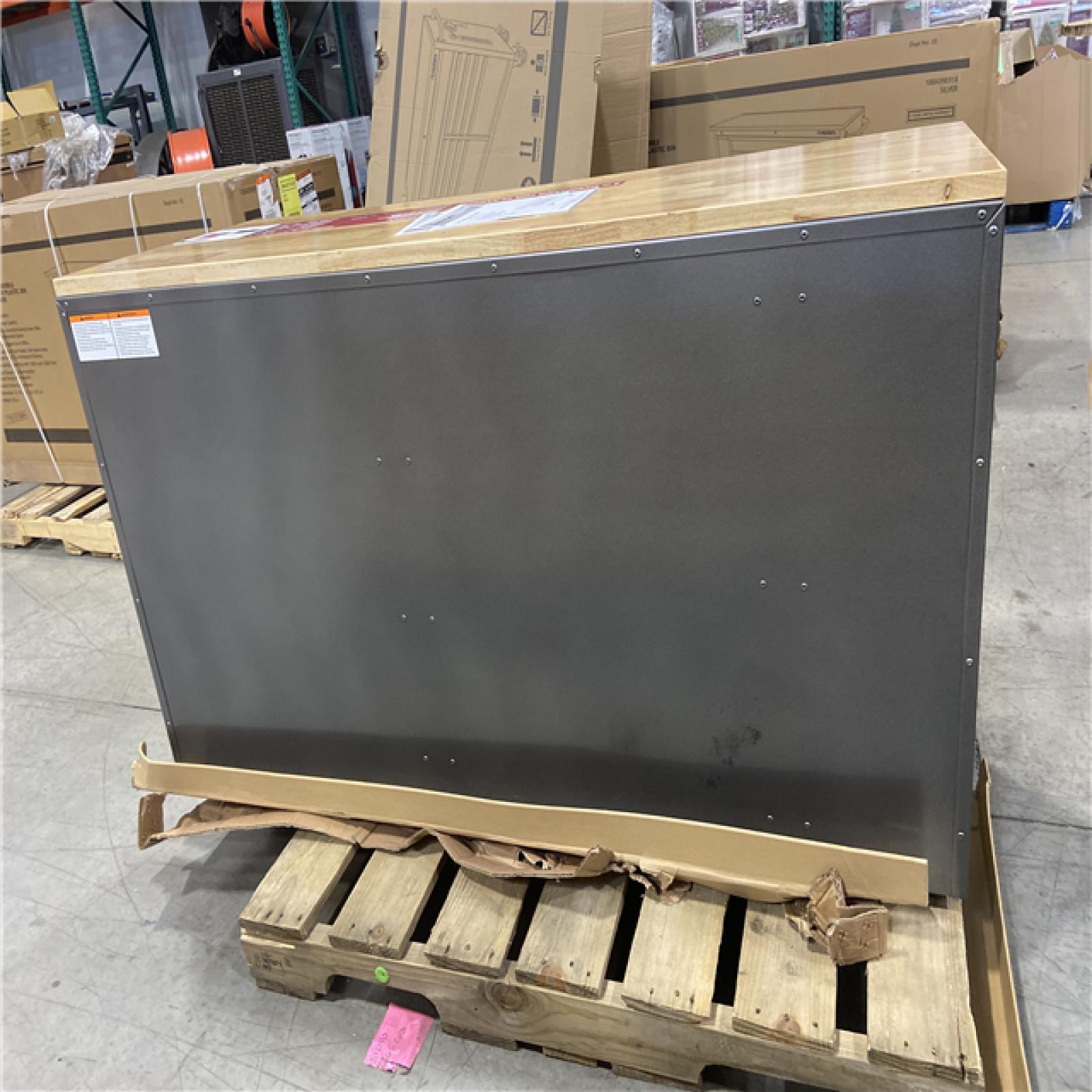 DALLAS LOCATION - Husky 61 in. W x 24 in. D Standard Duty 10-Drawer Mobile Workbench Tool Chest with Sliding Bin Storage Drawer in Silver