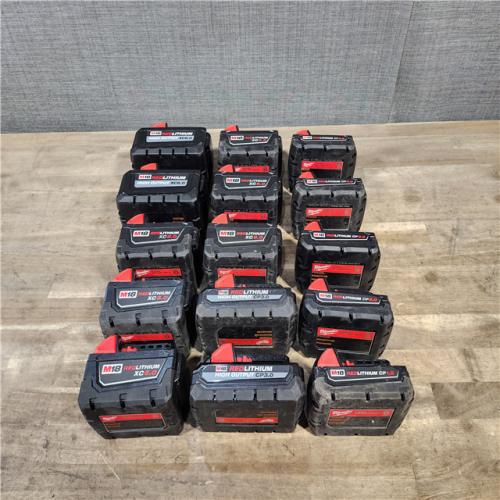 HOUSTON LOCATION - AS-IS MILWAUKEE BATTERY PACK QTY - 15