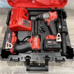 AS-IS Milwaukee FUEL 18V Lithium-Ion Brushless Cordless Hammer Drill and Impact Driver Combo Kit