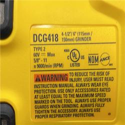 AS-IS DEWALT 60V MAX Cordless Brushless 4.5 in. to 6 in. Small Angle Grinder with Kickback Brake (Tool Only)