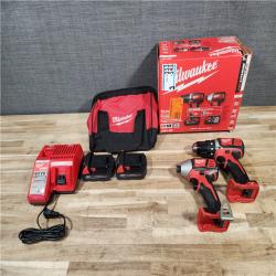 HOUSTON LOCATION - AS-IS Milwaukee M18 18V Lithium-Ion Cordless Drill Driver/Impact Driver Combo Kit