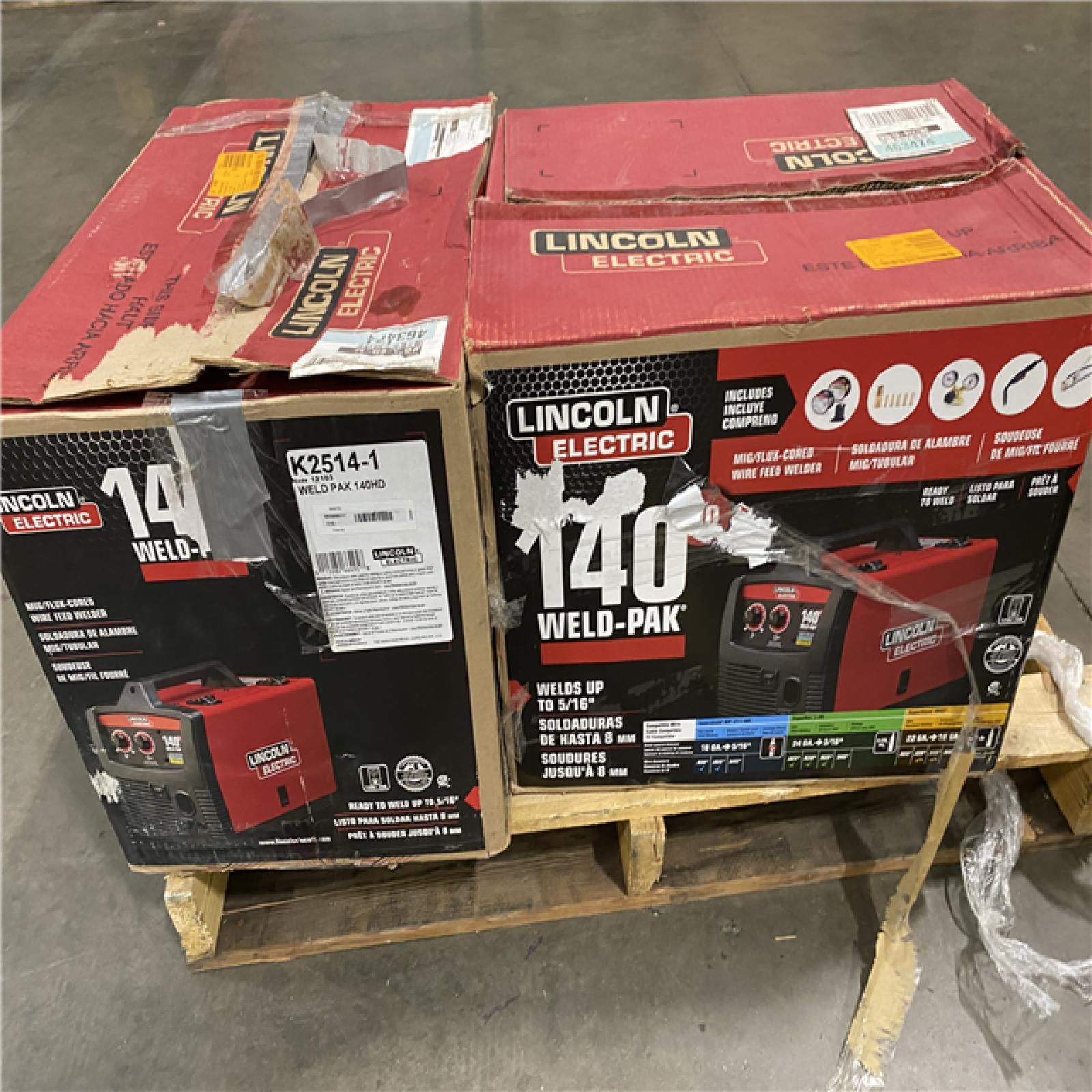 Dallas Location - As-Is Lincoln Electric Weld-Pak 140 Amp MIG and Flux-Core Wire Feed Welder(Lot Of 2)