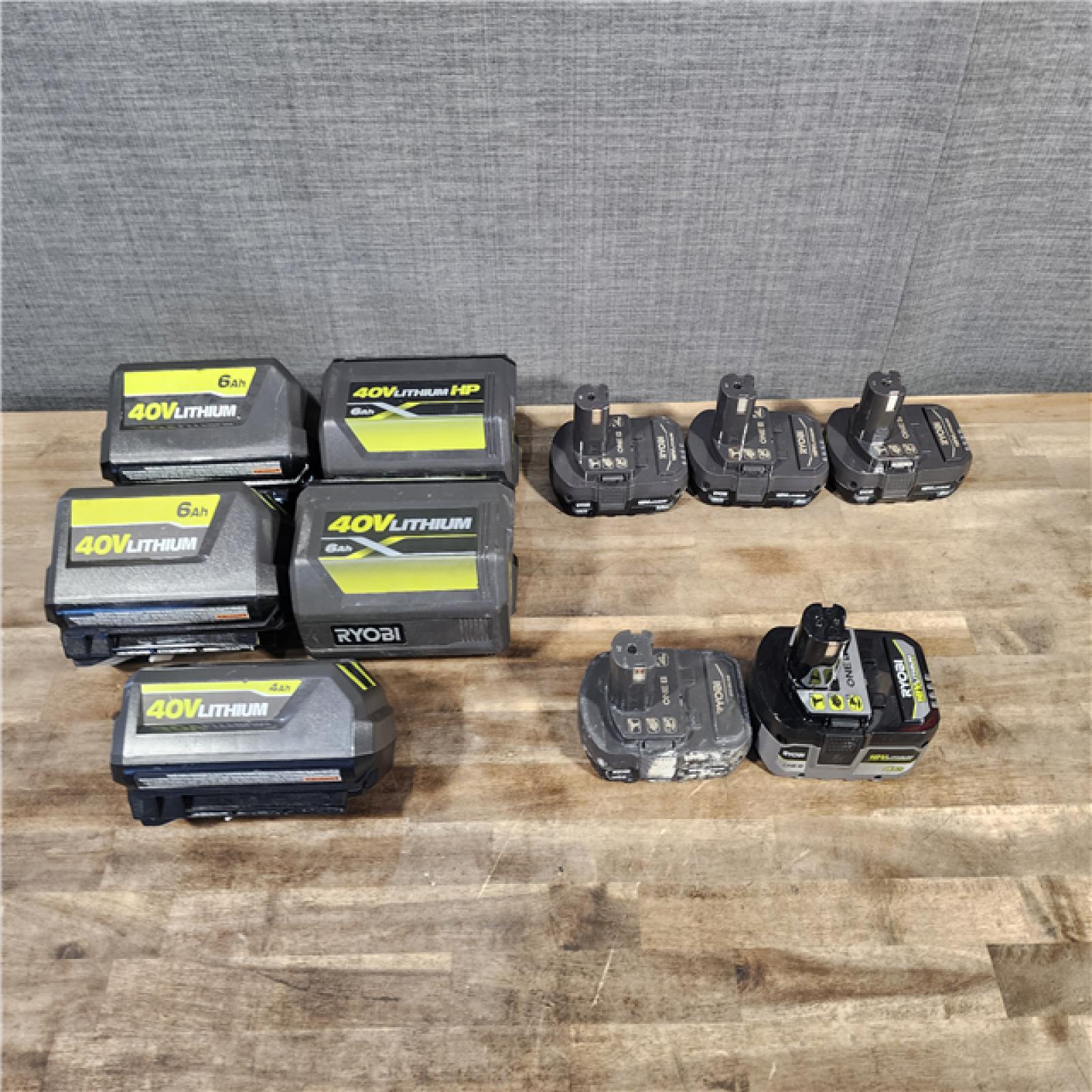 HOUSTON LOCATION - AS-IS RYOBI BATTERY PACK QTY - 10