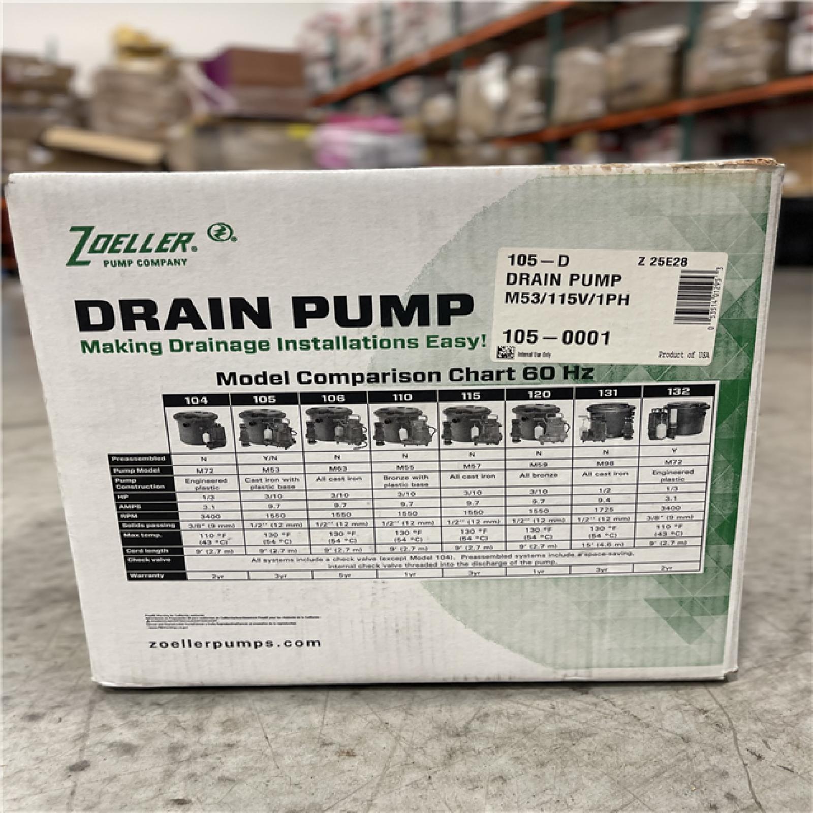 NEW! - ZOELLER DRAIN PUMP