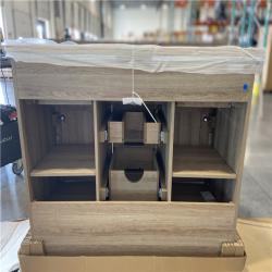 DALLAS LOCATION - Home Decorators Collection Doveton 48 in. Single Sink Freestanding Weathered Tan Bath Vanity with White Engineered Marble Top (Assembled)