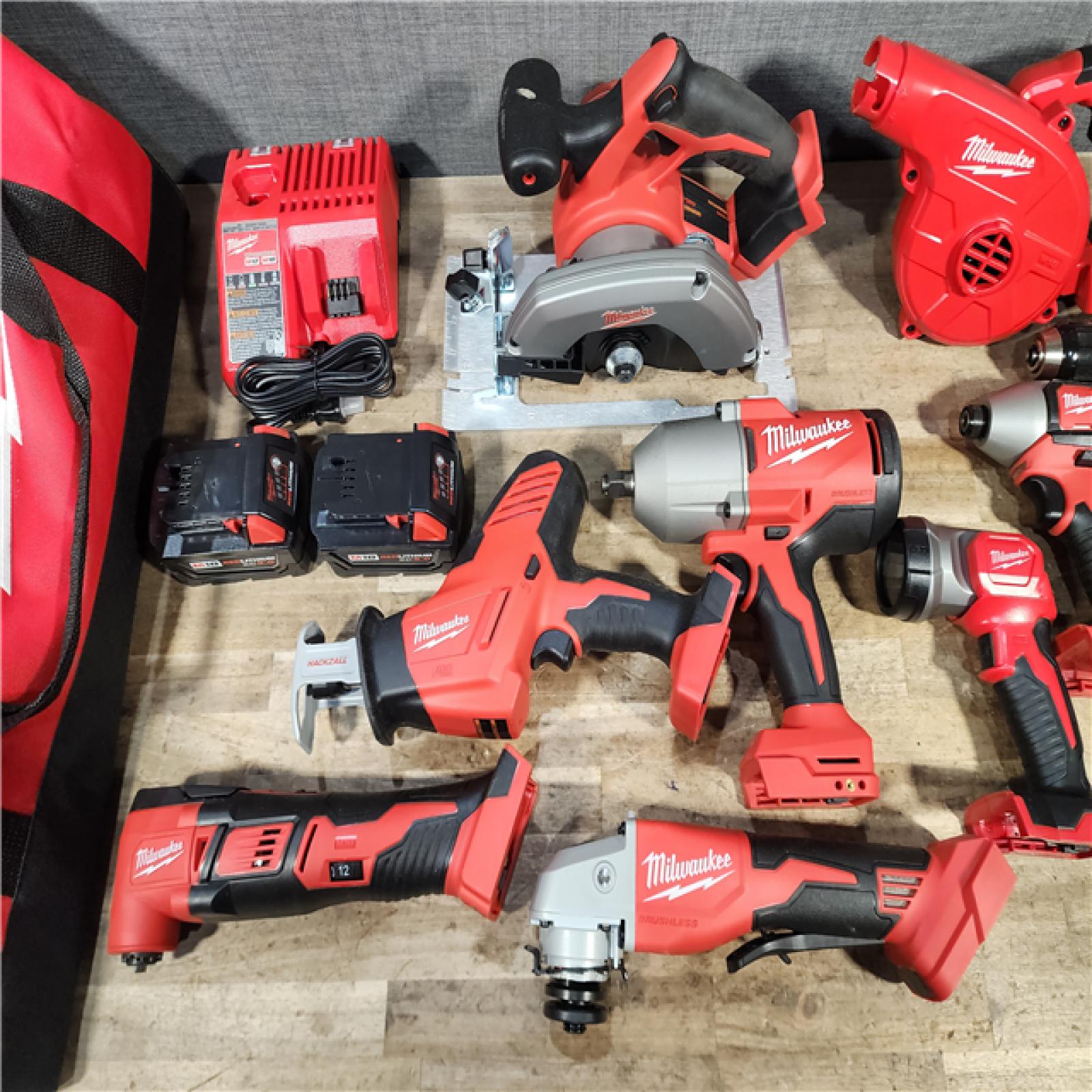 HOUSTON LOCATION - AS-IS Milwaukee 18-Volt Lithium-Ion Cordless (9-Tool) Combo Kit