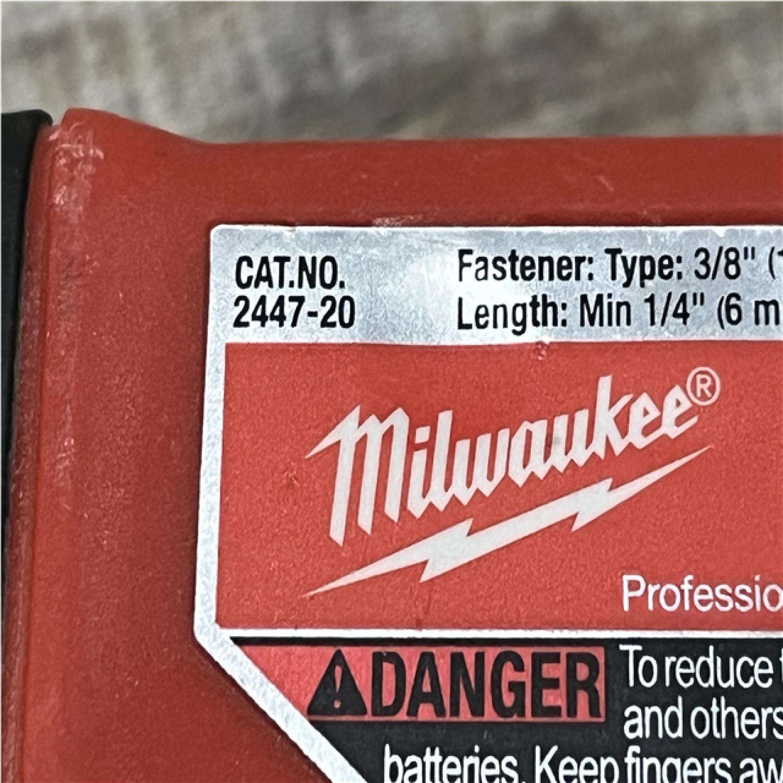AS-IS Milwaukee 12-Volt Lithium-Ion Cordless 3/8 in. Crown Stapler (Tool-Only)