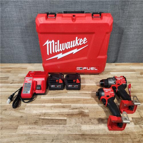HOUSTON LOCATION - AS-IS (APPEARS LIKE NEW) Milwaukee FUEL 18V Lithium-Ion Brushless Cordless Hammer Drill and Impact Driver Combo Kit