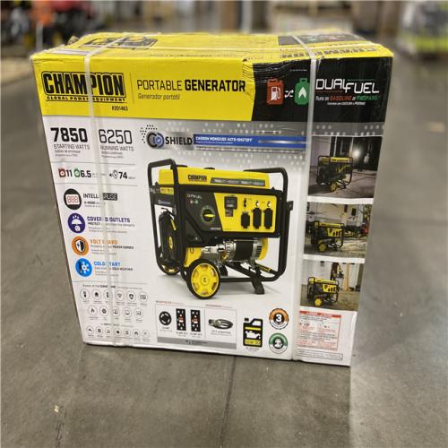 DALLAS LOCATION - Champion Power Equipment 7850/6250-Watt Recoil Start Gasoline and Propane Powered Dual Fuel Portable Generator with CO Shield
