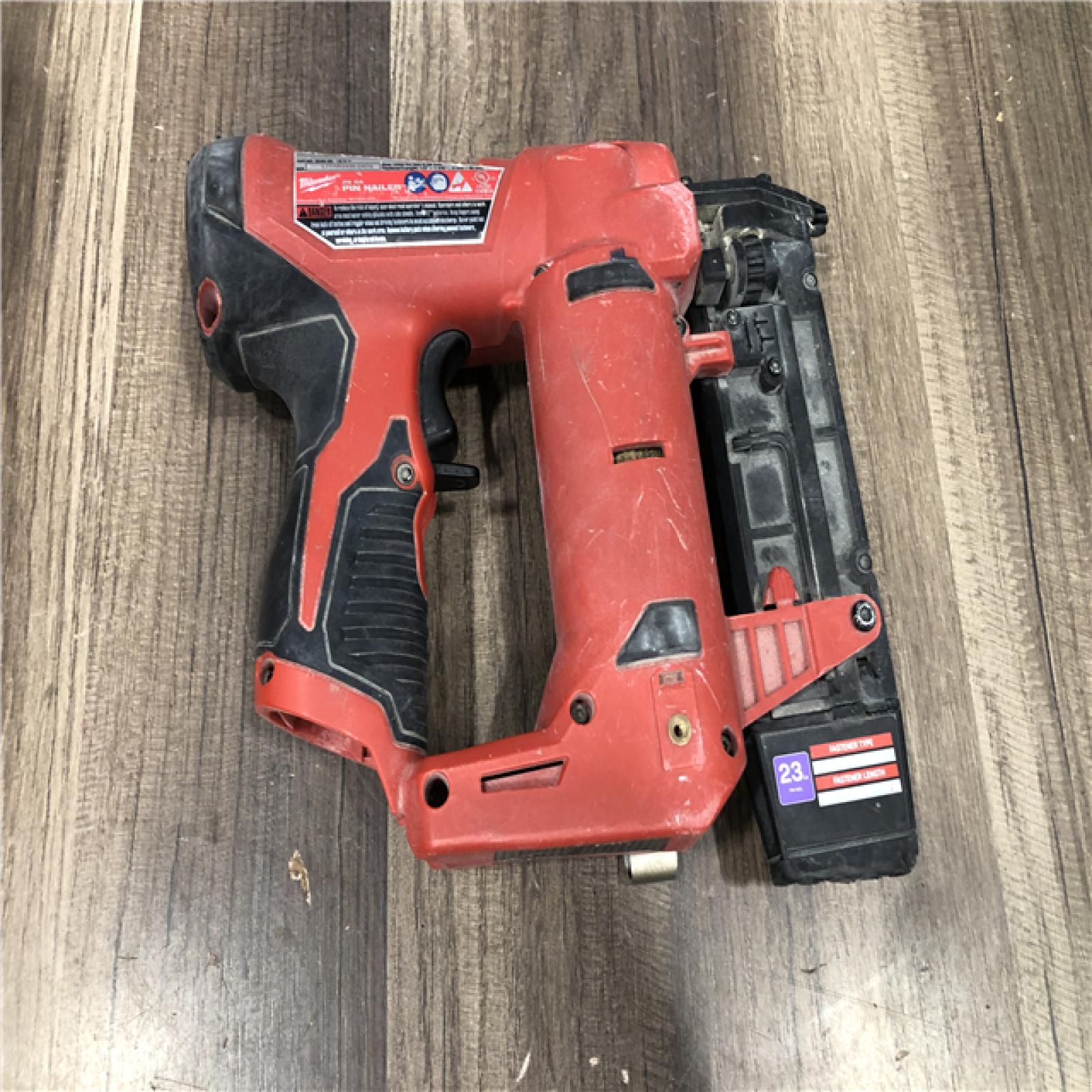 AS-IS Milwaukee 12-Volt 23-Gauge Lithium-Ion Cordless Pin Nailer (Tool-Only)