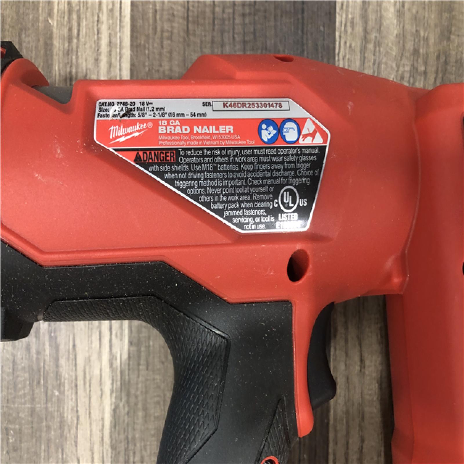 AS-IS Milwaukee FUEL 18-Volt Lithium-Ion Brushless Cordless Gen II 18-Gauge Brad Nailer (Tool-Only)