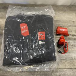 AS-IS Milwaukee Men's Large 12-Volt Lithium-Ion Cordless Tough Shell Black Heated Jacket Kit