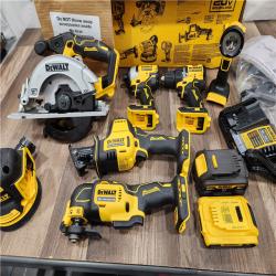 AS-IS DEWALT 20-Volt MAX Lithium-Ion Cordless 7-Tool Combo Kit with 2.0 Ah Battery, 5.0 Ah Battery and Charger