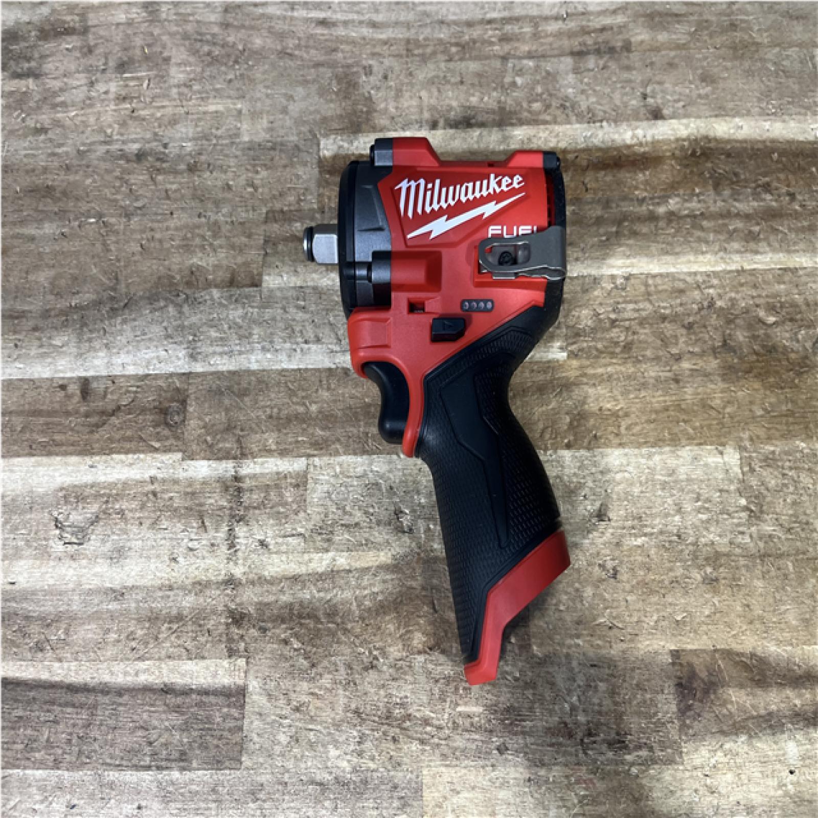 Houston Location AS-IS Milwaukee FUEL 12V Lithium-Ion Brushless Cordless Stubby 1/2 in. Impact Wrench (Tool-Only)