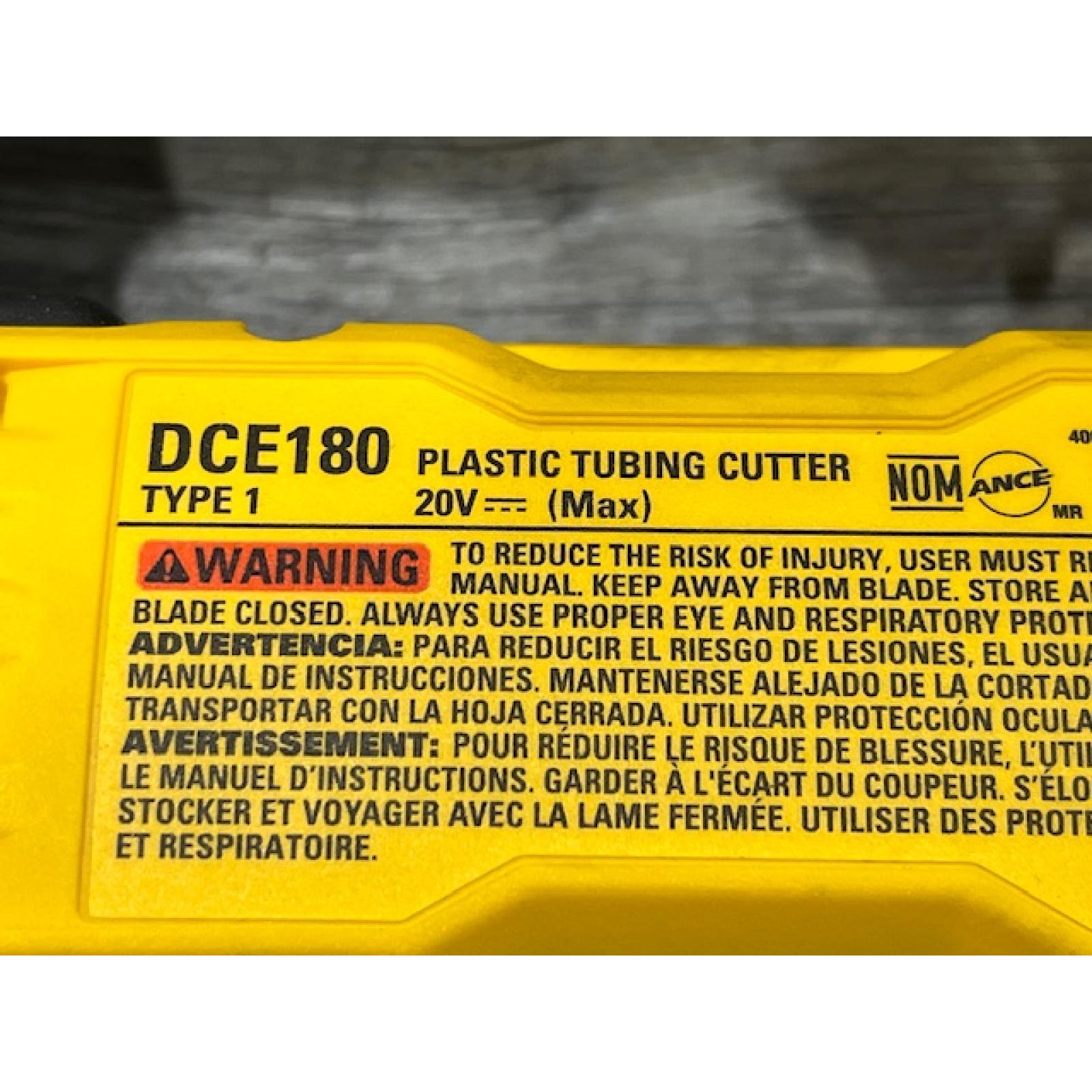 AS-IS DEWALT 20V MAX Cordless Plastic Tubing Cutter (Tool Only)