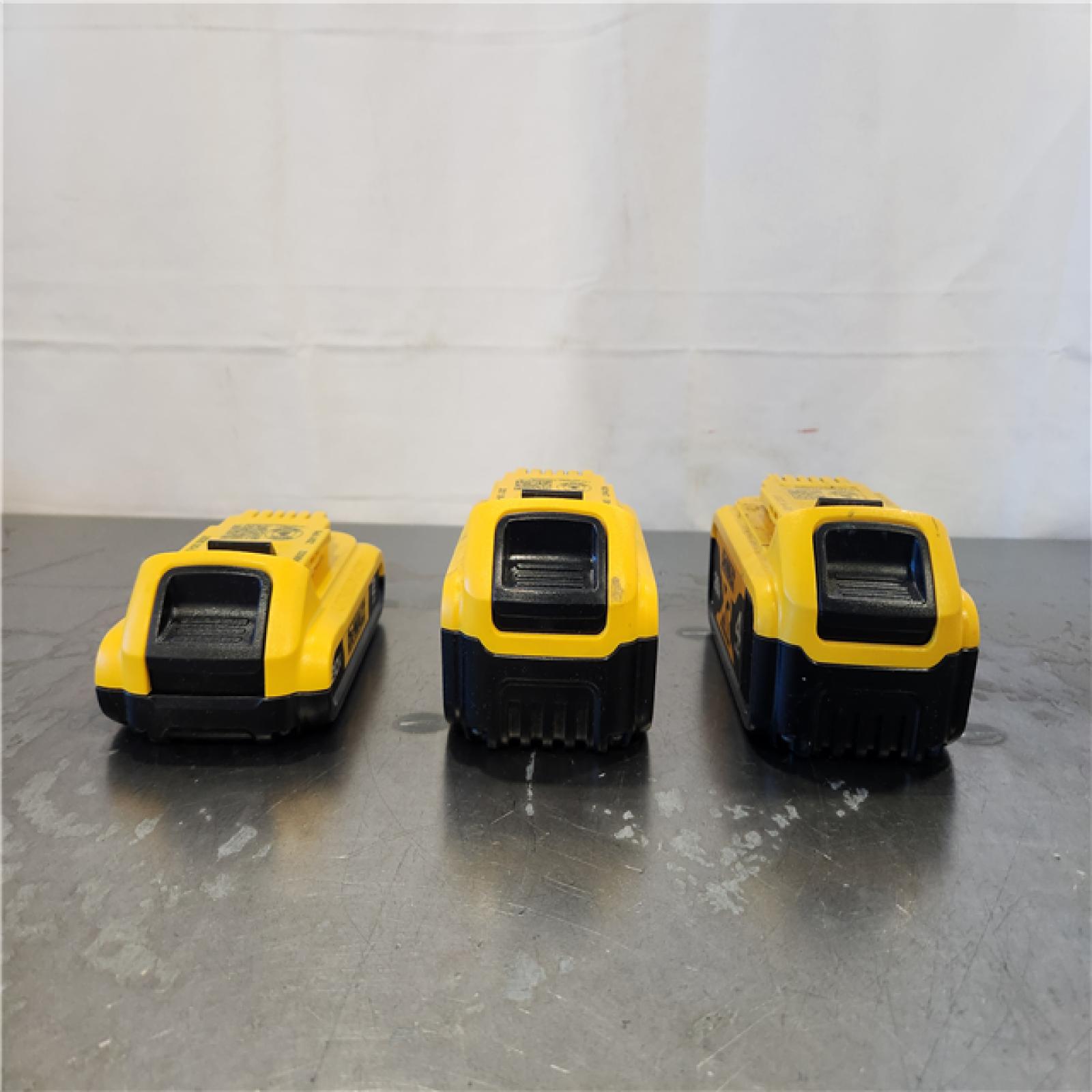 AS-IS- DeWalt 20V MAX Lithium-Ion 2.0 Ah and (2) 4.0 Ah Battery Packs (3-Pack)