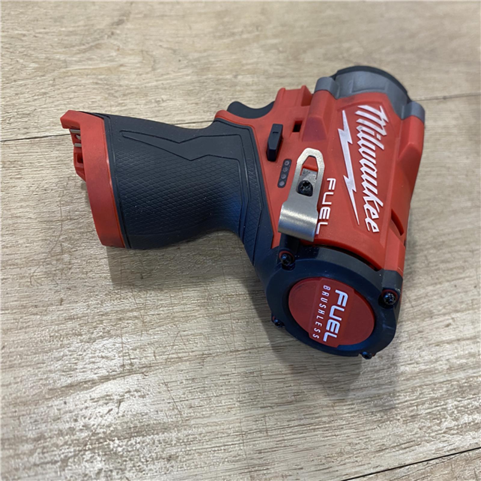 AS-IS Milwaukee FUEL 12V Lithium-Ion Brushless Cordless Stubby 3/8 in. Impact Wrench (Tool-Only)
