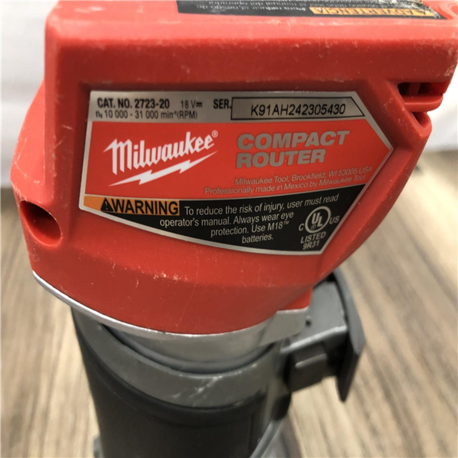 AS-IS Milwaukee  FUEL 18V Lithium-Ion Brushless Cordless Compact Router (Tool-Only)