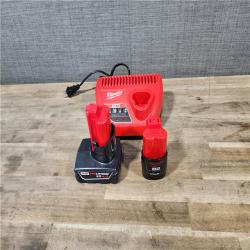 HOUSTON LOCATION - AS-IS MILWAUKEE 4 TOOL COMBO KIT W/ (2) BATTERY & CHARGER