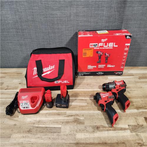HOUSTON LOCATION - AS-IS (APPEARS LIKE NEW) Milwaukee  FUEL 12-Volt Lithium-Ion Brushless Cordless Hammer Drill and Impact Driver Combo Kit