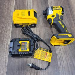 AS-IS DEWALT ATOMIC 20V MAX Lithium-Ion Cordless 1/4 in. Brushless Impact Driver Kit, 5 Ah Battery, Charger, and Bag