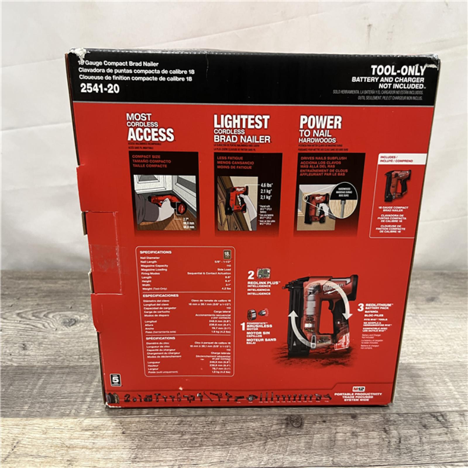 NEW - Milwaukee FUEL 12-Volt Lithium-Ion Brushless Cordless 18-Gauge 1-1/2 in. Compact Brad Nailer (Tool Only)