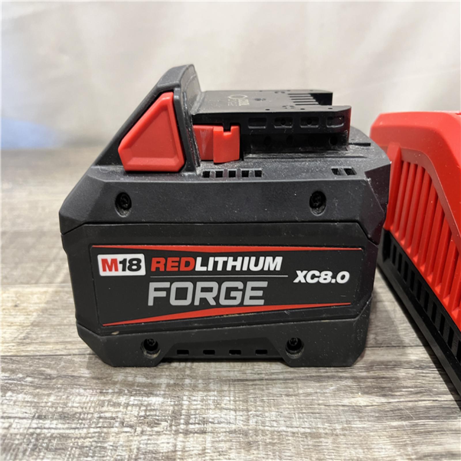 AS-IS Milwaukee 18-Volt Lithium-Ion REDLITHIUM FORGE Starter Kit with 8.0Ah Battery and Rapid Charger