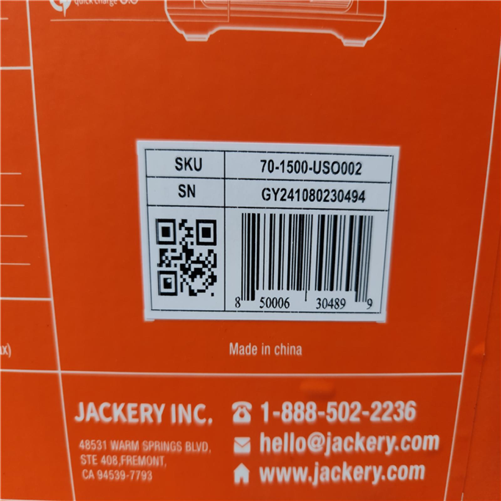 Phoenix Location NEW Jackery Explorer 1500, 1534Wh/1800W Model No. JSG-1500B