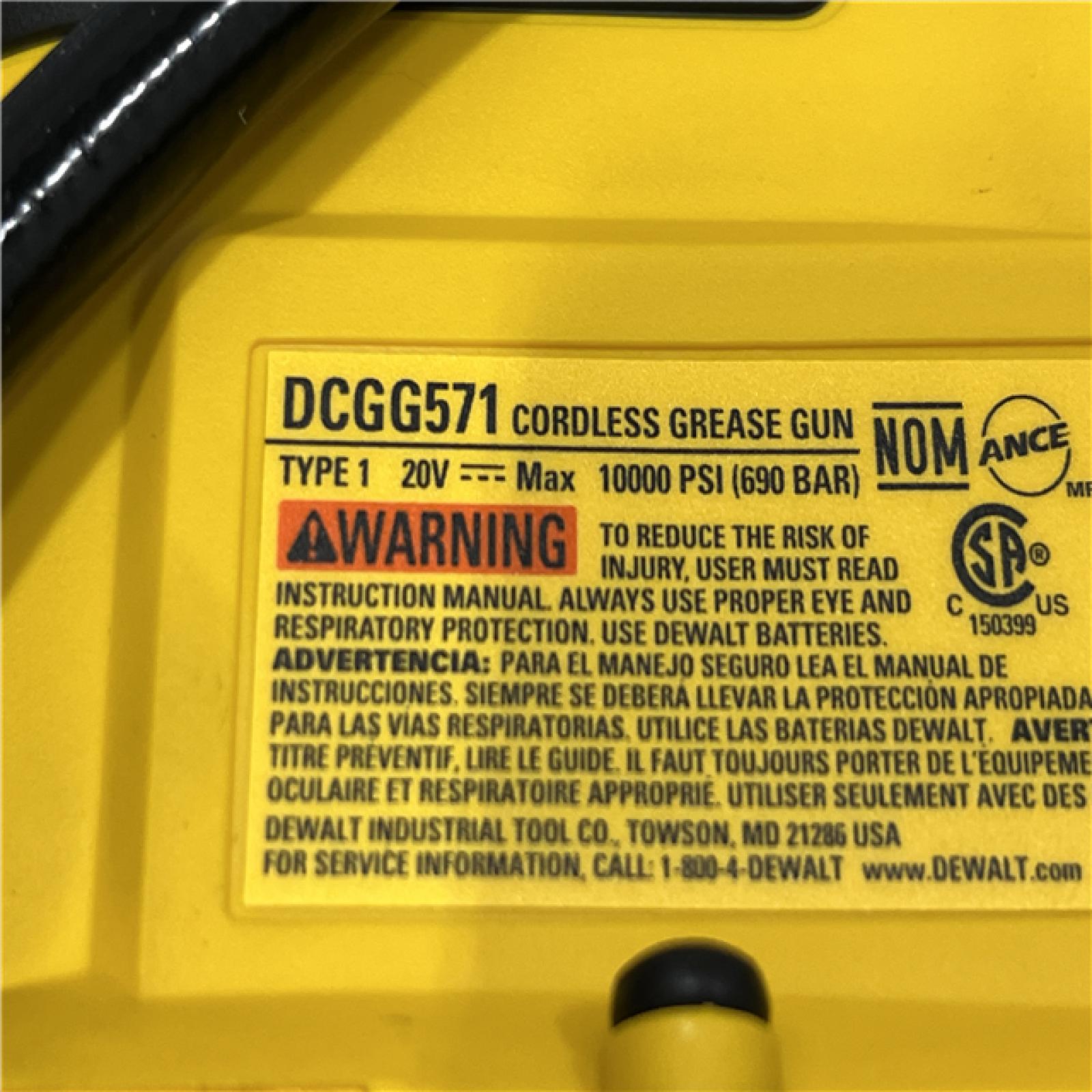 AS-IS DEWALT 20-Volt MAX Cordless Grease Gun (Tool-Only)