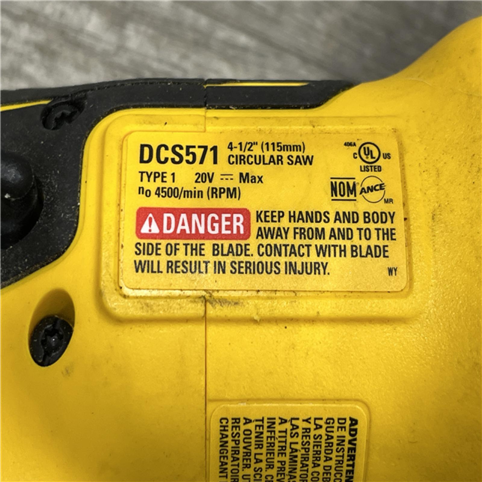 AS-IS DEWALT ATOMIC 20V MAX Cordless Brushless 4-1/2 in. Circular Saw (Tool Only)