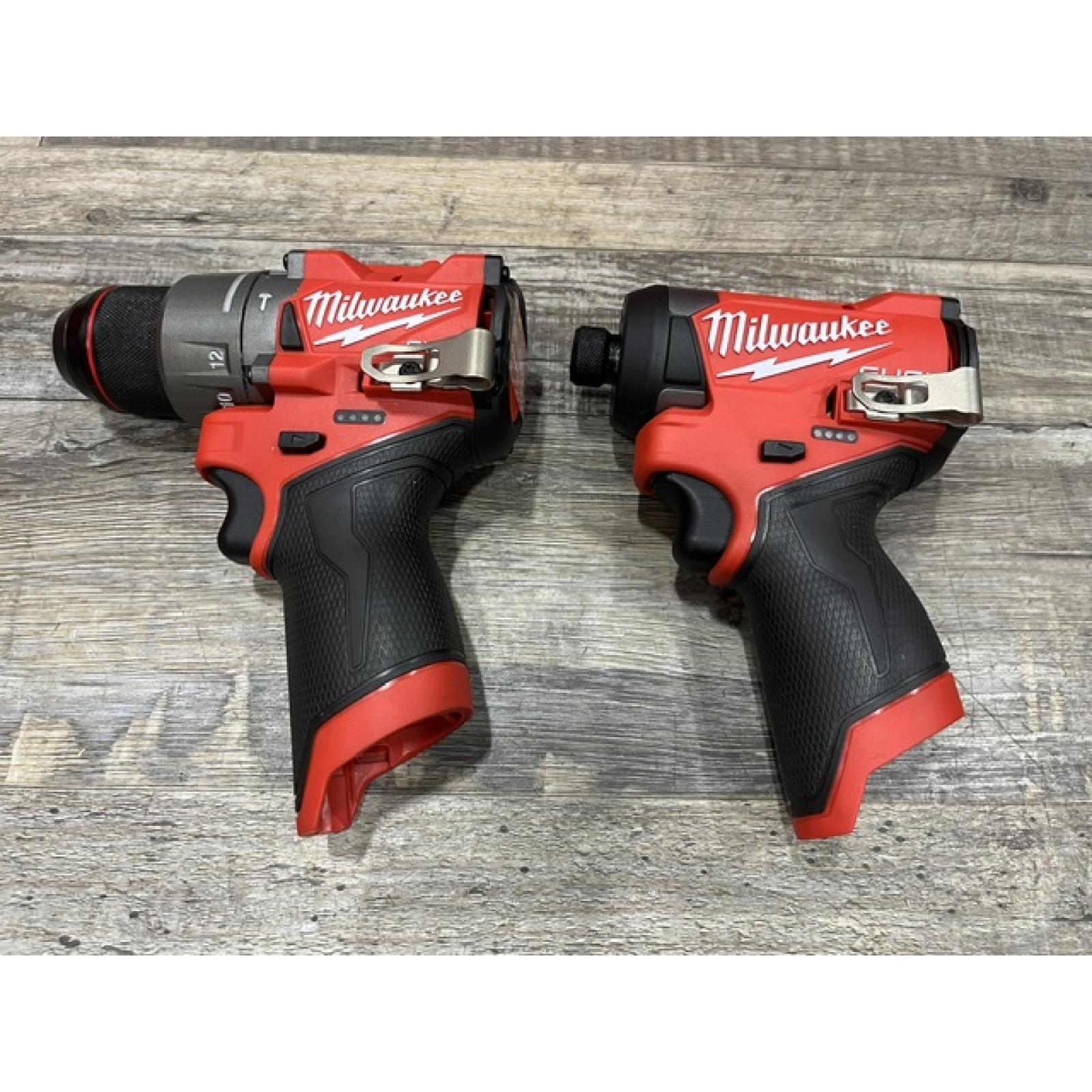 AS-IS Milwaukee FUEL 12-Volt Lithium-Ion Brushless Cordless Hammer Drill and Impact Driver Combo Kit