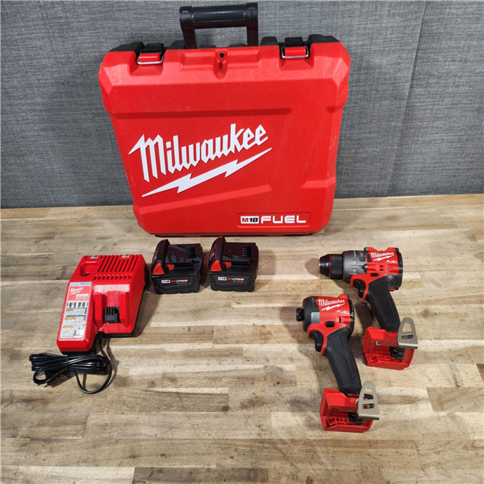 HOUSTON LOCATION - AS-IS MILWAUKEE FUEL 18V Lithium-Ion Brushless Cordless Hammer Drill and Impact Driver Combo Kit (2-Tool) with 2 Batteries