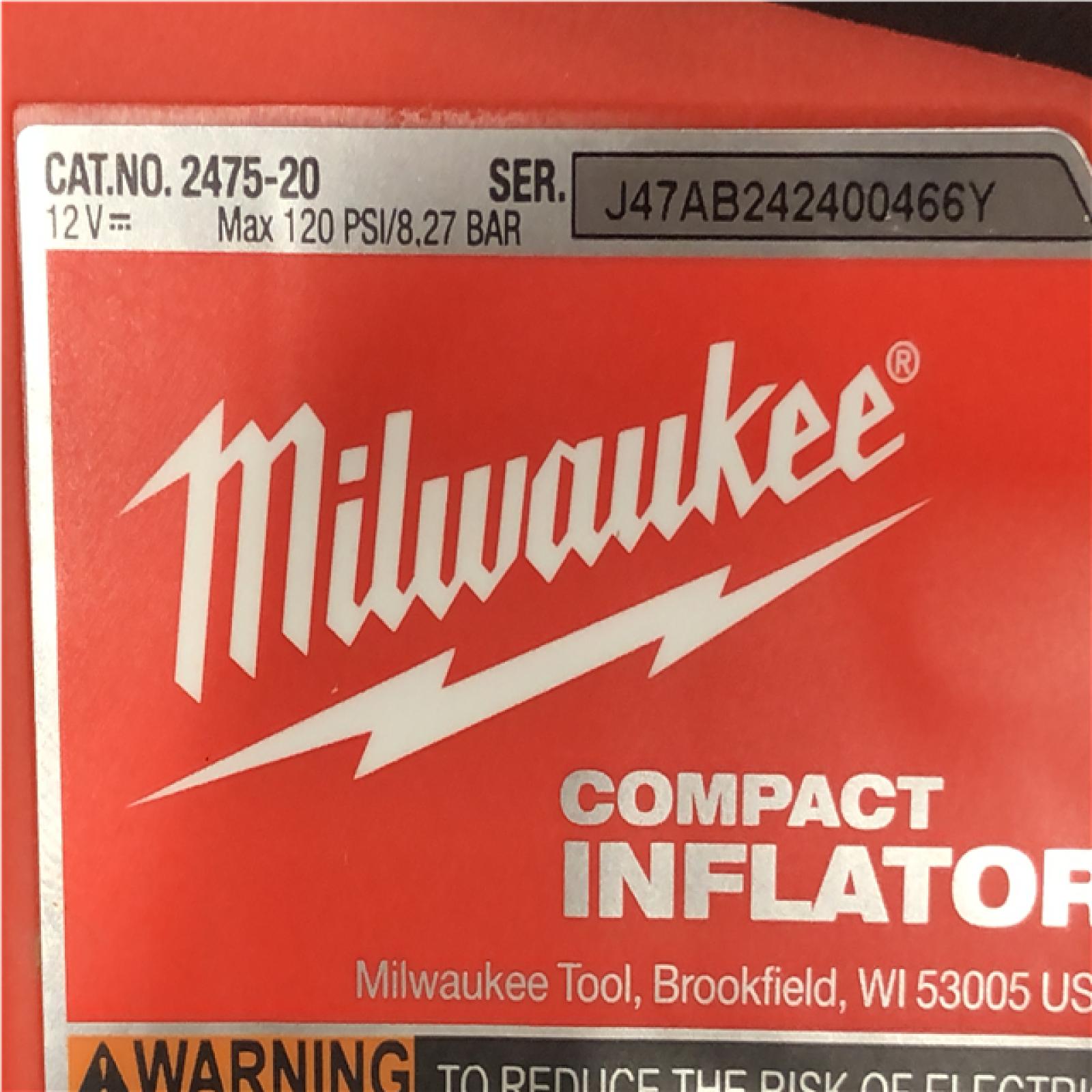 AS-IS  Milwaukee 12-Volt Lithium-Ion Cordless Electric Portable Inflator (Tool-Only)