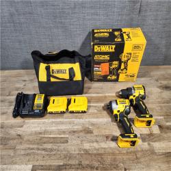 HOUSTON LOCATION - AS-IS Dewalt DCK225D2 20V MAX ATOMIC Brushless Compact Lithium-Ion 1/2 in. Cordless Drill Driver and 1/4 in. Impact Driver Combo Kit with 2 Batteries 2 Ah