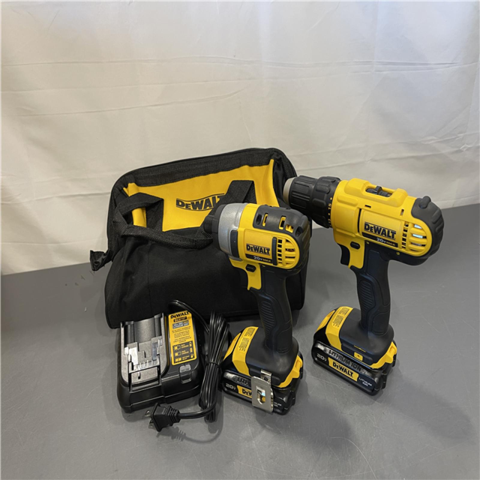 AS-IS - DeWALT 20V MAX Cordless Drill Driver/Impact Driver Combo Kit 1.3 Ah Lithium Ion