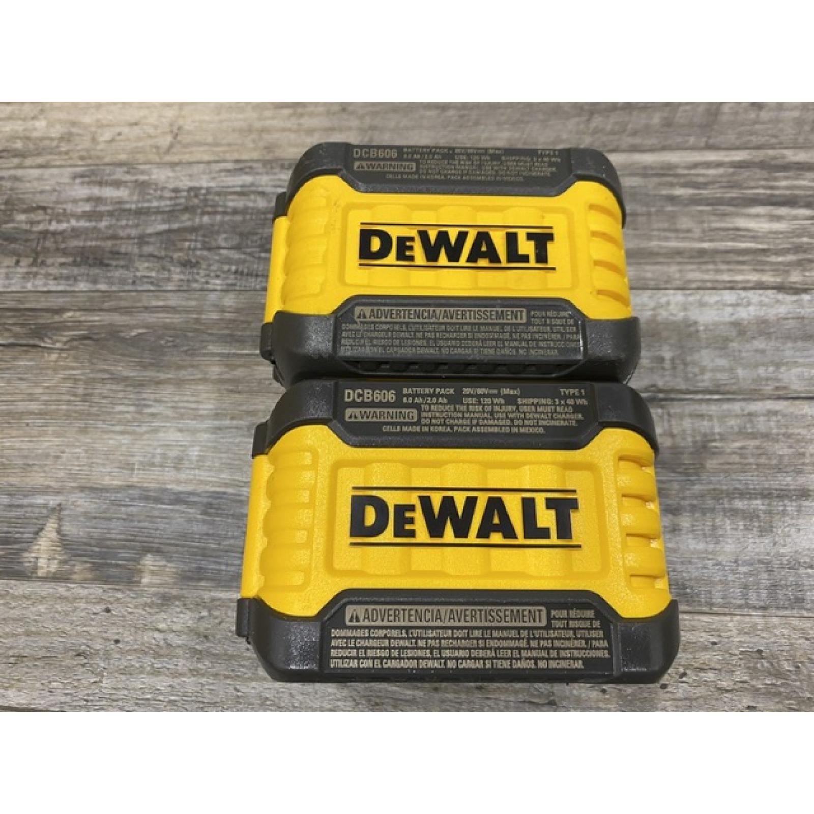 AS-IS DEWALT FLEXVOLT 20V/60V MAX Lithium-Ion 6.0Ah Battery Pack (2 Pack)