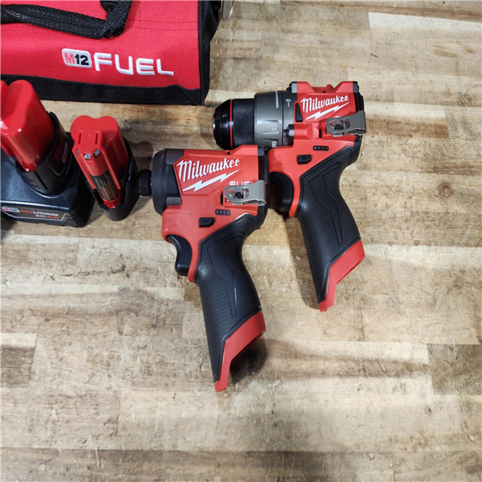 HOUSTON LOCATION - AS - IS Milwaukee FUEL 12-Volt Lithium-Ion Brushless Cordless Hammer Drill and Impact Driver Combo Kit