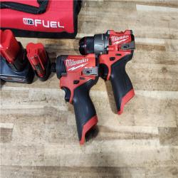HOUSTON LOCATION - AS - IS Milwaukee FUEL 12-Volt Lithium-Ion Brushless Cordless Hammer Drill and Impact Driver Combo Kit