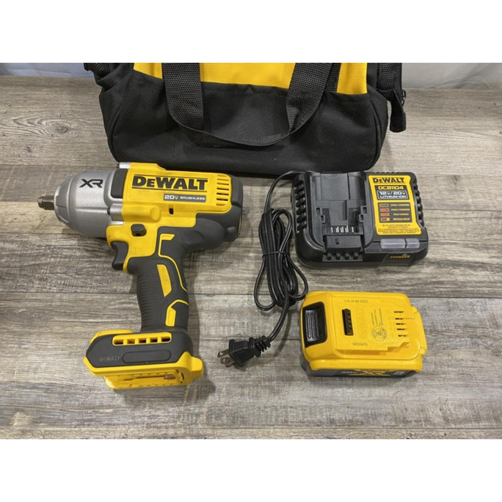 AS-IS DEWALT 20V MAX Lithium-Ion Cordless 1/2 in. Impact Wrench Kit