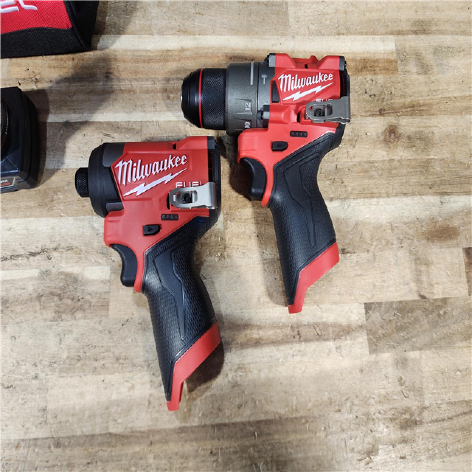 HOUSTON LOCATION - AS - IS Milwaukee FUEL 12-Volt Lithium-Ion Brushless Cordless Hammer Drill and Impact Driver Combo Kit
