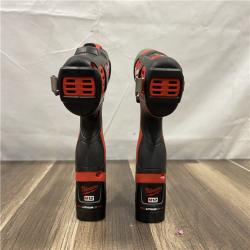 AS-IS Milwaukee M12 12V Lithium-Ion Cordless Drill Driver/Impact Driver Combo Kit