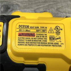 AS-IS DEWALT 20V MAX Cordless Compact Heat Gun with Flat and Hook Nozzle Attachments