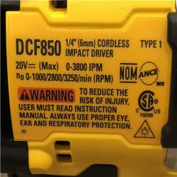 AS-IS DEWALT ATOMIC 20V MAX Lithium-Ion Cordless 1/4 in. Brushless Impact Driver Kit
