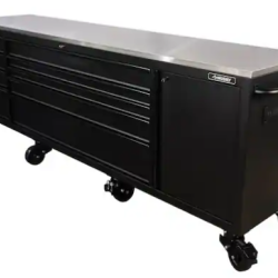 DALLAS LOCATION - AS-IS HUSKY 108 in. W x 24 in. D 9-Drawer Heavy-Duty Mobile Workbench with Stainless Steel Top/Matte Black (2 UNITS)