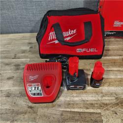 HOUSTON LOCATION - AS-IS Milwaukee FUEL 12-Volt Lithium-Ion Brushless Cordless Hammer Drill and Impact Driver Combo Kit