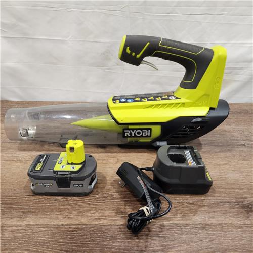 AS IS RYOBI ONE+ 18V 100 MPH 280 CFM Cordless Battery Variable-Speed Jet Fan Leaf Blower with 4.0 Ah Battery and Charger